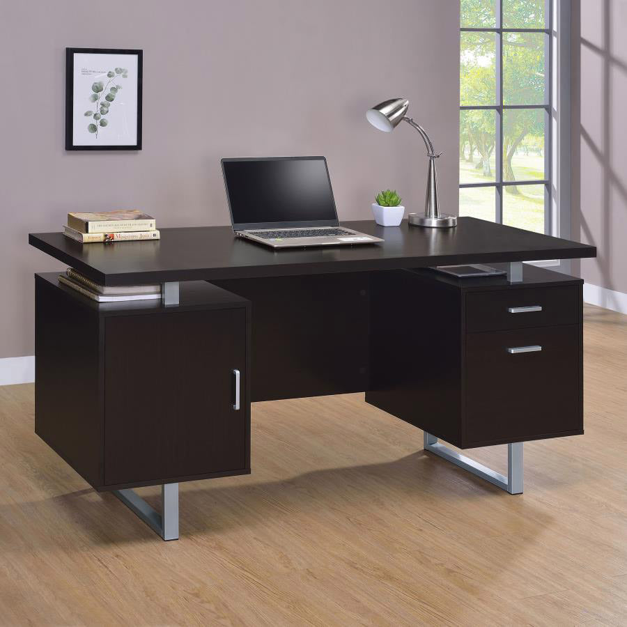 Modern Metal & Wood Storage Office Desk – Caravana Furniture Shop