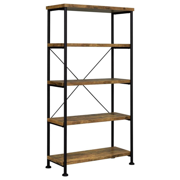 Antique Nutmeg & Black Finish Bookcase