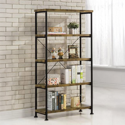 Antique Nutmeg & Black Finish Bookcase