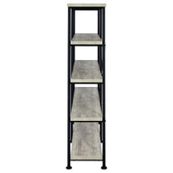 Horizontal Gray Driftwood & Black Finish Bookcase