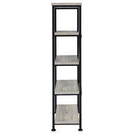 Vertical Gray Driftwood & Black Finish Bookcase