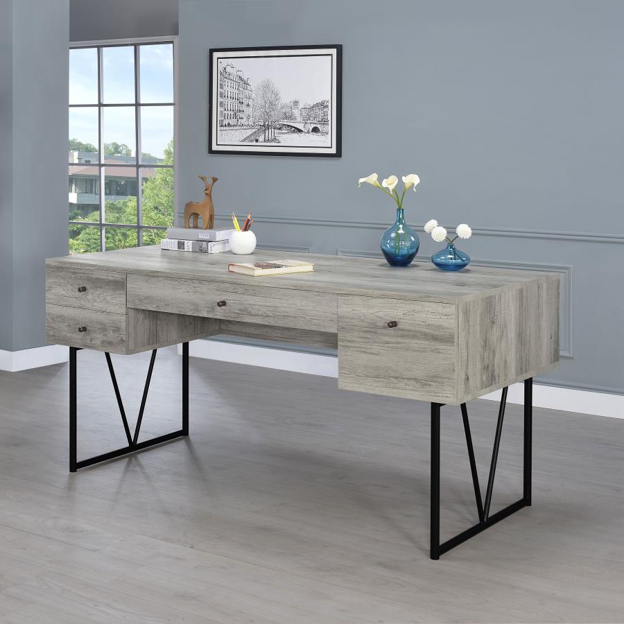 Industrial Style 4-Drawer Writing Desk