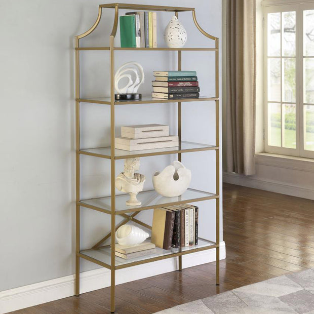 Glam Gold & Glass Bookcase