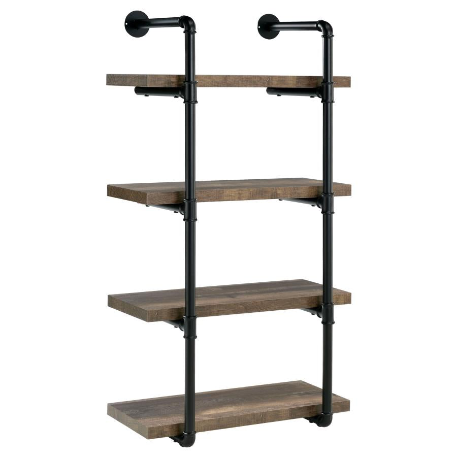 Black & Oak Industrial-Inspired Plumbing Pipe Bookshelf