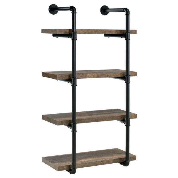 Black & Oak Industrial-Inspired Plumbing Pipe Bookshelf