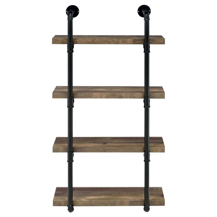 Black & Oak Industrial-Inspired Plumbing Pipe Bookshelf