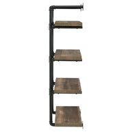 Black & Oak Industrial-Inspired Plumbing Pipe Bookshelf