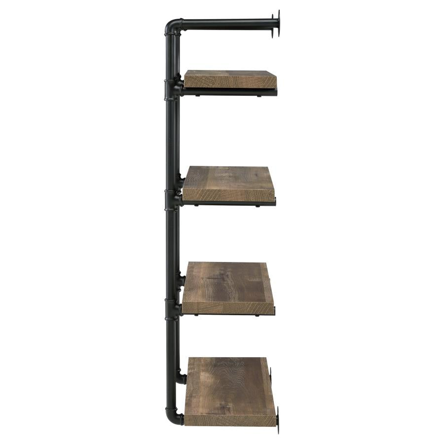 Black & Oak Industrial-Inspired Plumbing Pipe Bookshelf