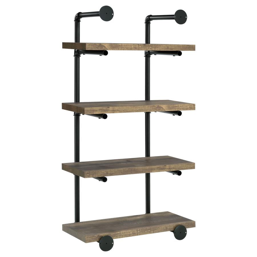 Black & Oak Industrial-Inspired Plumbing Pipe Bookshelf