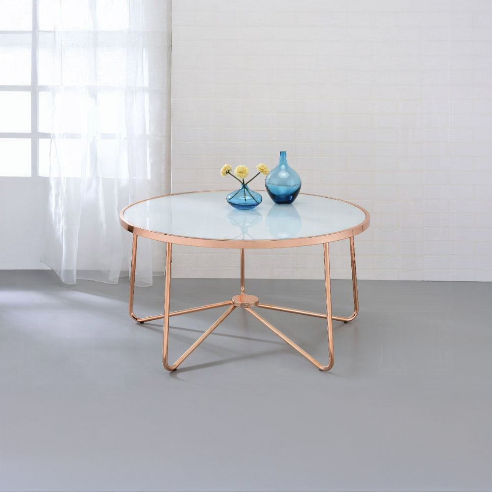 Round Rose Gold Coffee Table