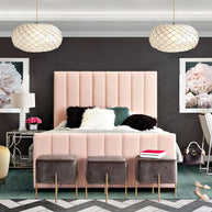 Art Deco Inspired Channel Tufted Bed