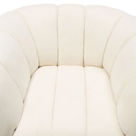 Cream & Gold Channel Tufted Accent Chair