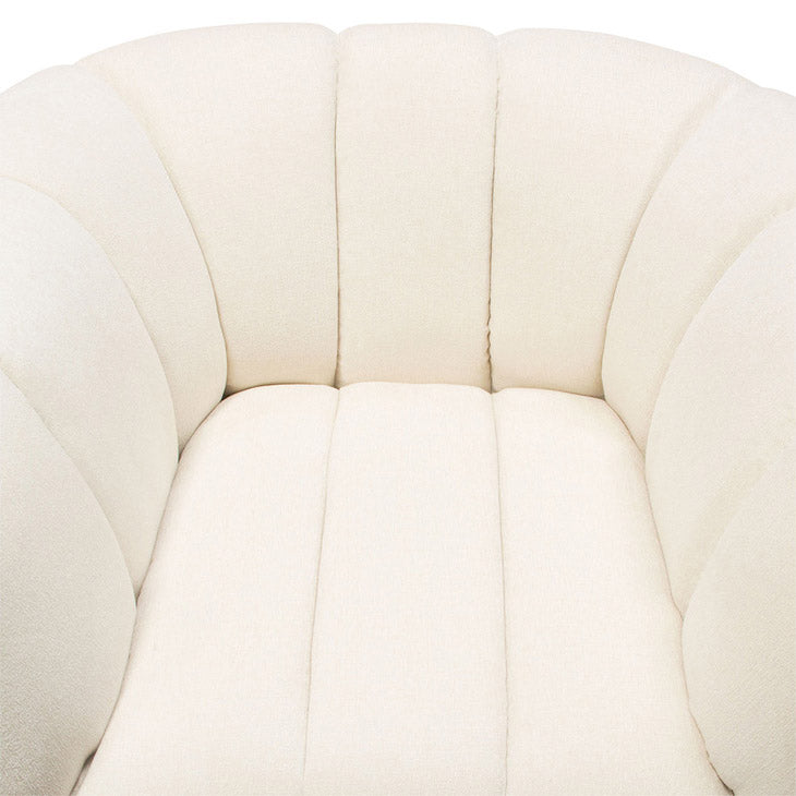 Cream & Gold Channel Tufted Accent Chair