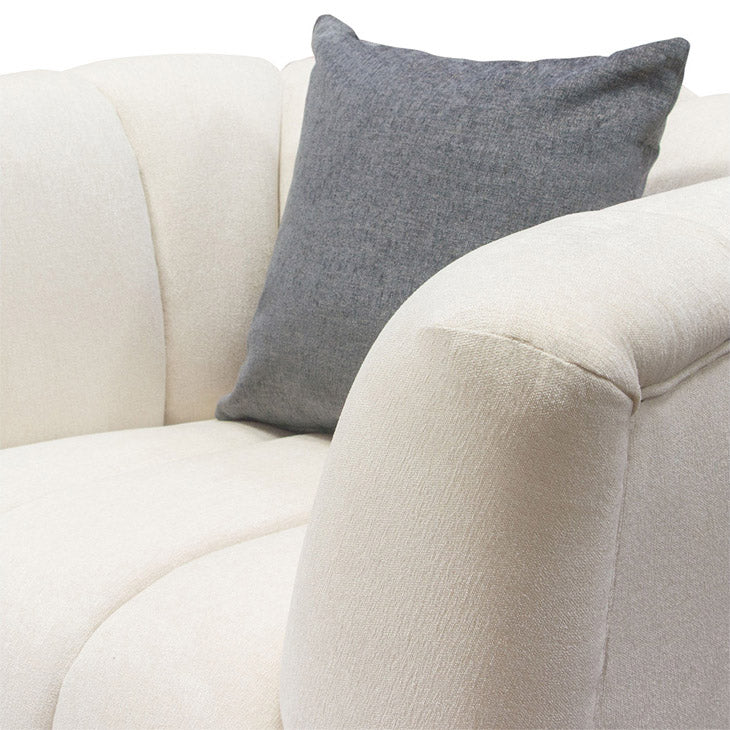 Cream & Gold Channel Tufted Accent Chair