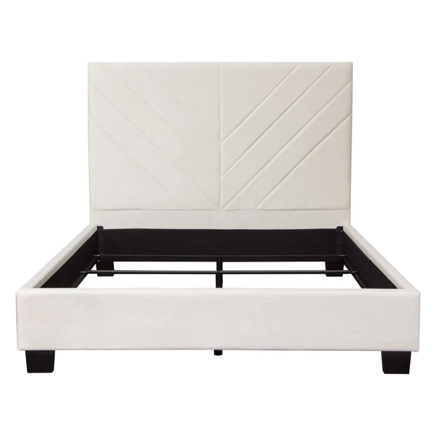 Light Cream Velvet Bed Frame