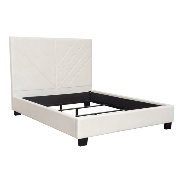 Light Cream Velvet Bed Frame