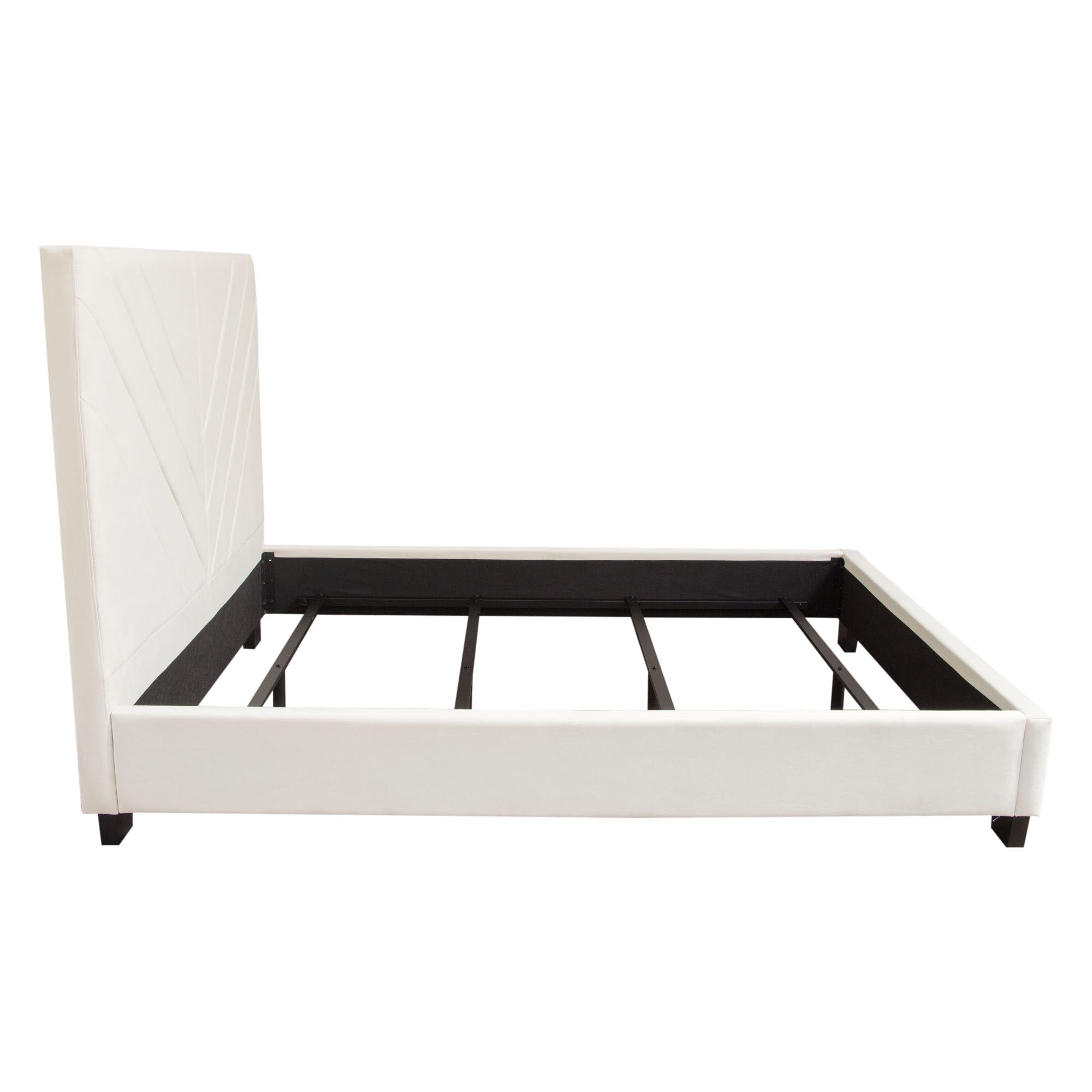Light Cream Velvet Bed Frame