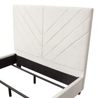 Light Cream Velvet Bed Frame