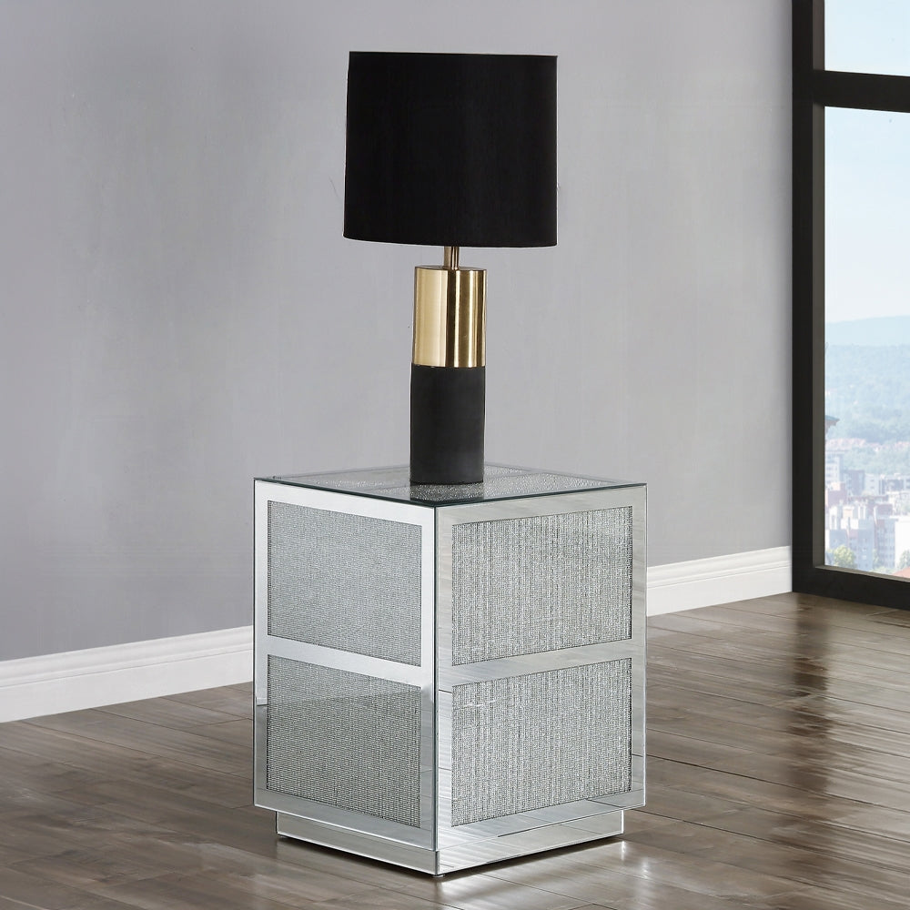 Mirrored & Faux Diamond Accent Table