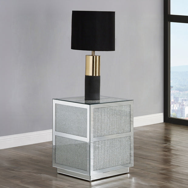 Mirrored & Faux Diamond Accent Table
