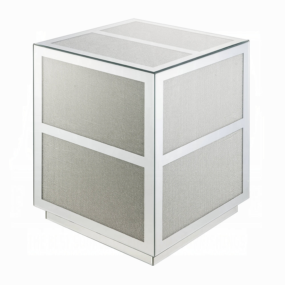 Mirrored & Faux Diamond Accent Table