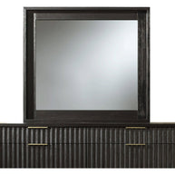 Modern Queen Black Oak & Brass 5 PC Bedroom Set