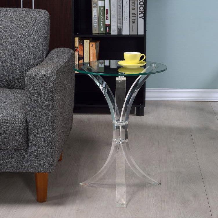 Round Acrylic Accent Table – Caravana Furniture Shop