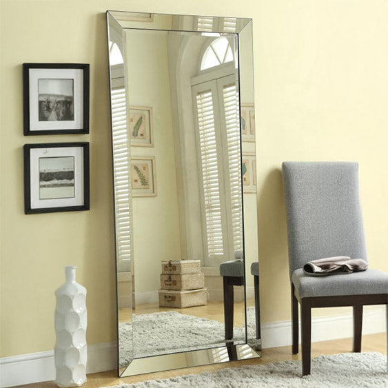 Silver Rectangular Floor Mirror