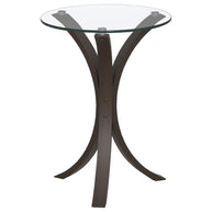 Modern Cappuccino & Glass Accent Table