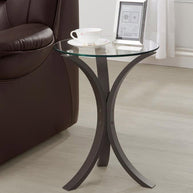 Modern Cappuccino & Glass Accent Table
