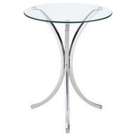 Modern Chrome & Glass Accent Table