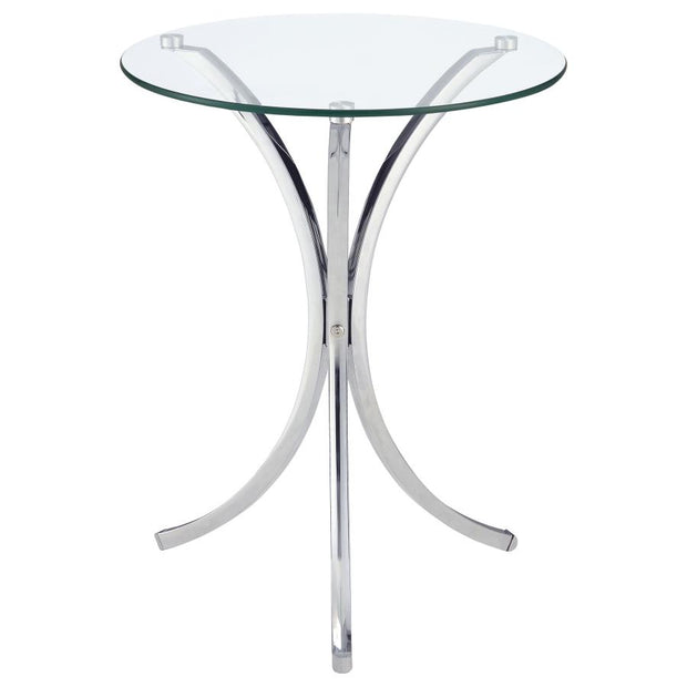 Modern Chrome & Glass Accent Table