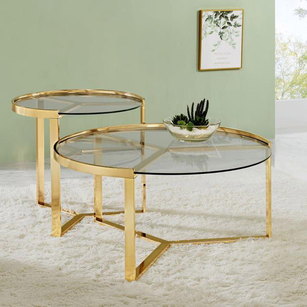 Glam Gold & Glass Nesting Tables