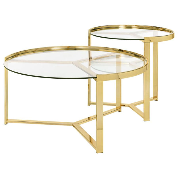 Glam Gold & Glass Nesting Tables