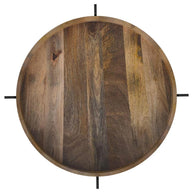 Round Marble & Wood Accent Table