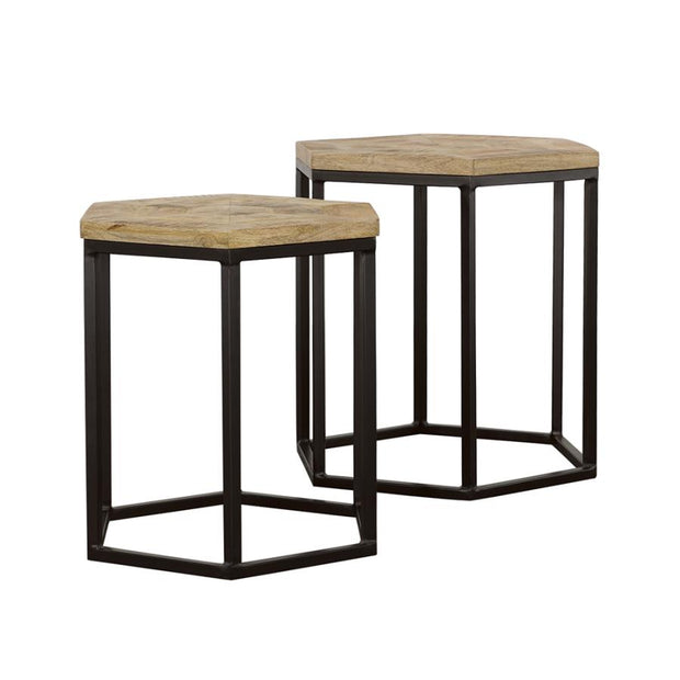 Contemporary Hexagon-Shaped Nesting Tables