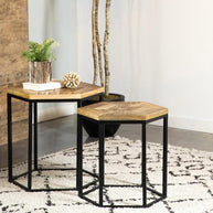 Contemporary Hexagon-Shaped Nesting Tables