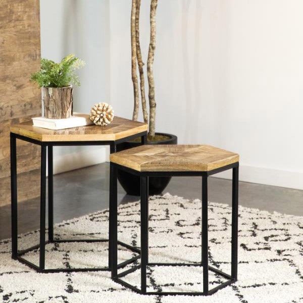 Contemporary Hexagon-Shaped Nesting Tables