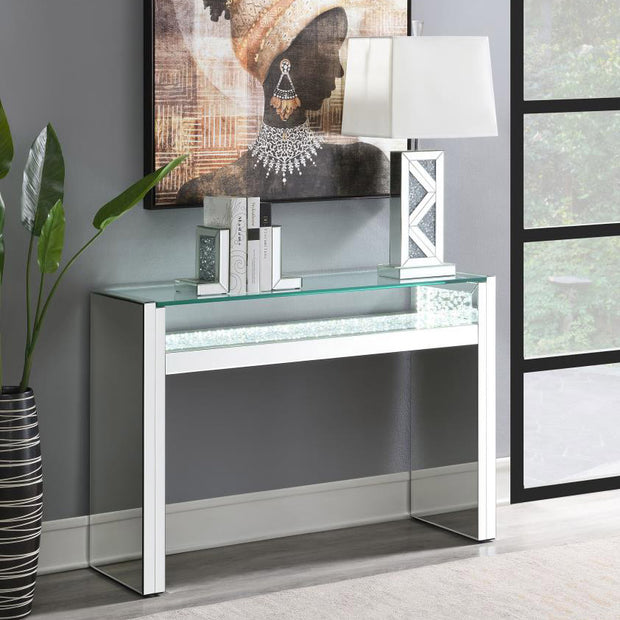 1-Shelf Silver Glam Console Table