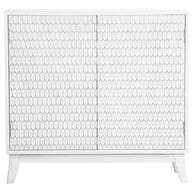 White Geometric Accent Cabinet