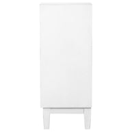 White Geometric Accent Cabinet
