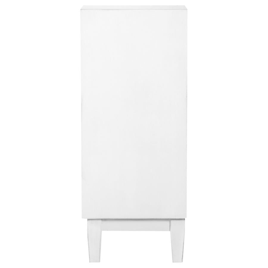 White Geometric Accent Cabinet