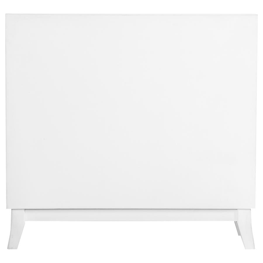 White Geometric Accent Cabinet