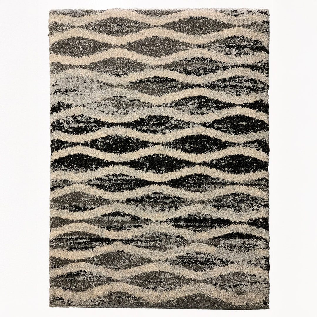 Monochromatic Style Wave Design Area Rug