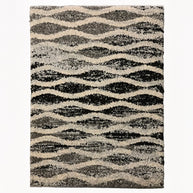 Monochromatic Style Wave Design Area Rug