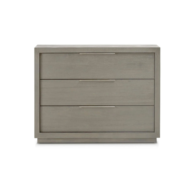 Mineral Gray Three-Drawer Nightstand