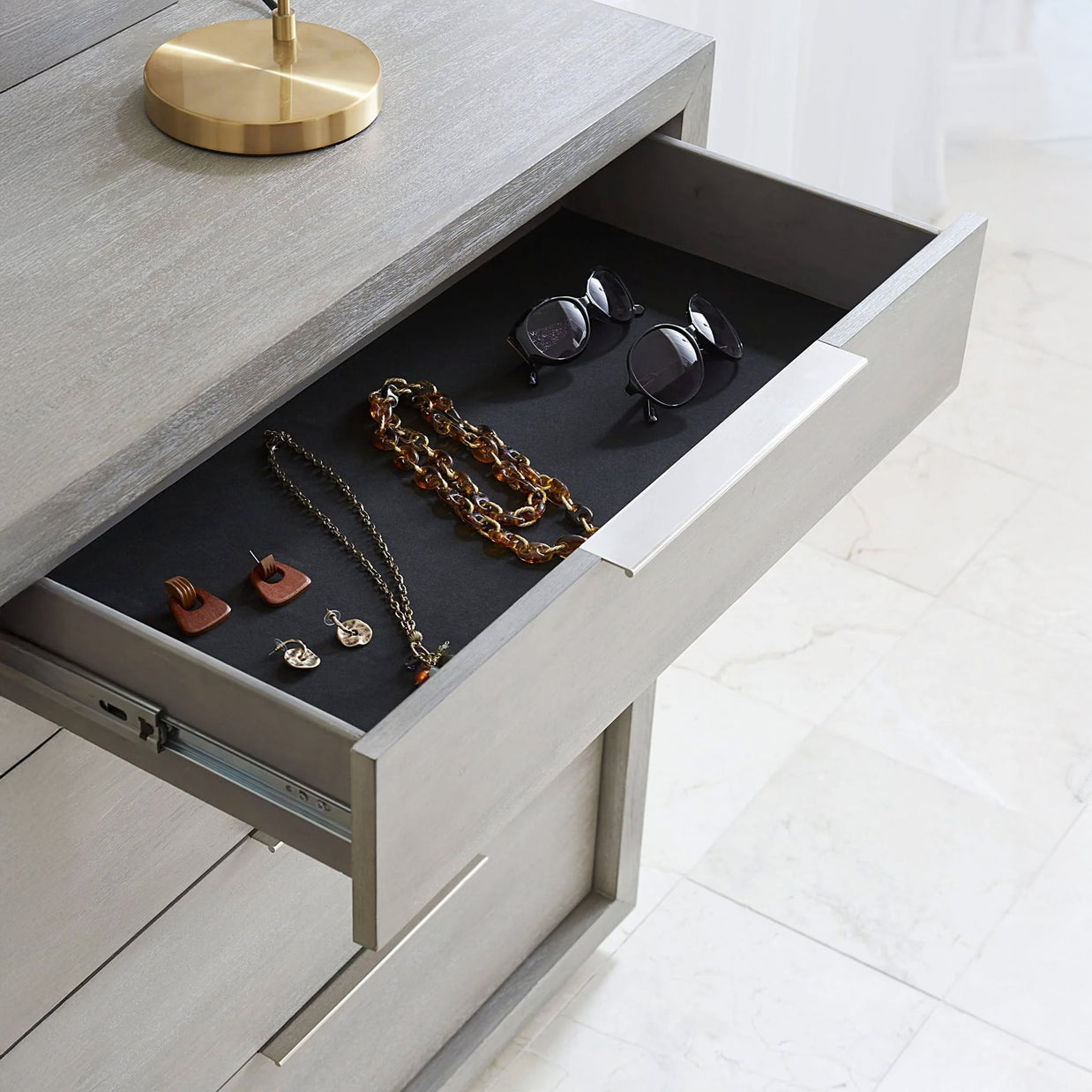 Mineral Gray Finish Chest of Drawers