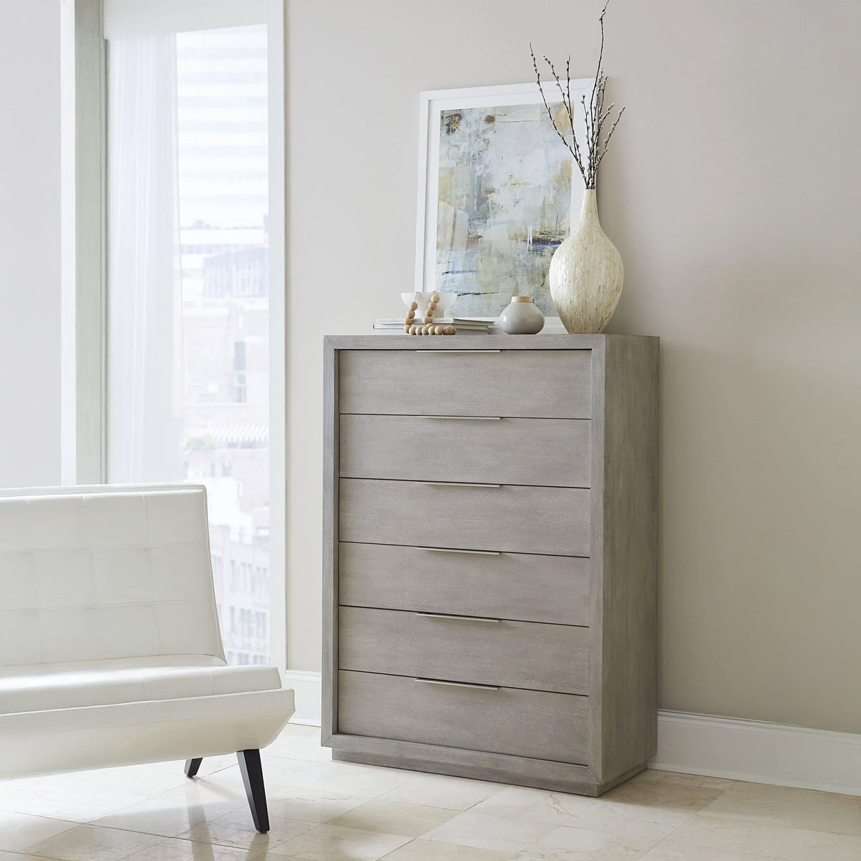 Mineral Gray Finish Chest of Drawers