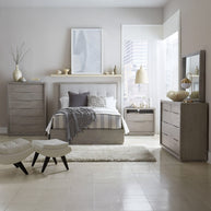 Mineral Gray Tufted Storage 5 PC Bedroom Set