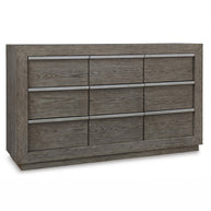 9-Drawered Weathered Gray Oak Dresser